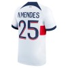 Maillot de Supporter Paris Saint-Germain N.Mendes 25 Extérieur 2023-24 Pour Homme